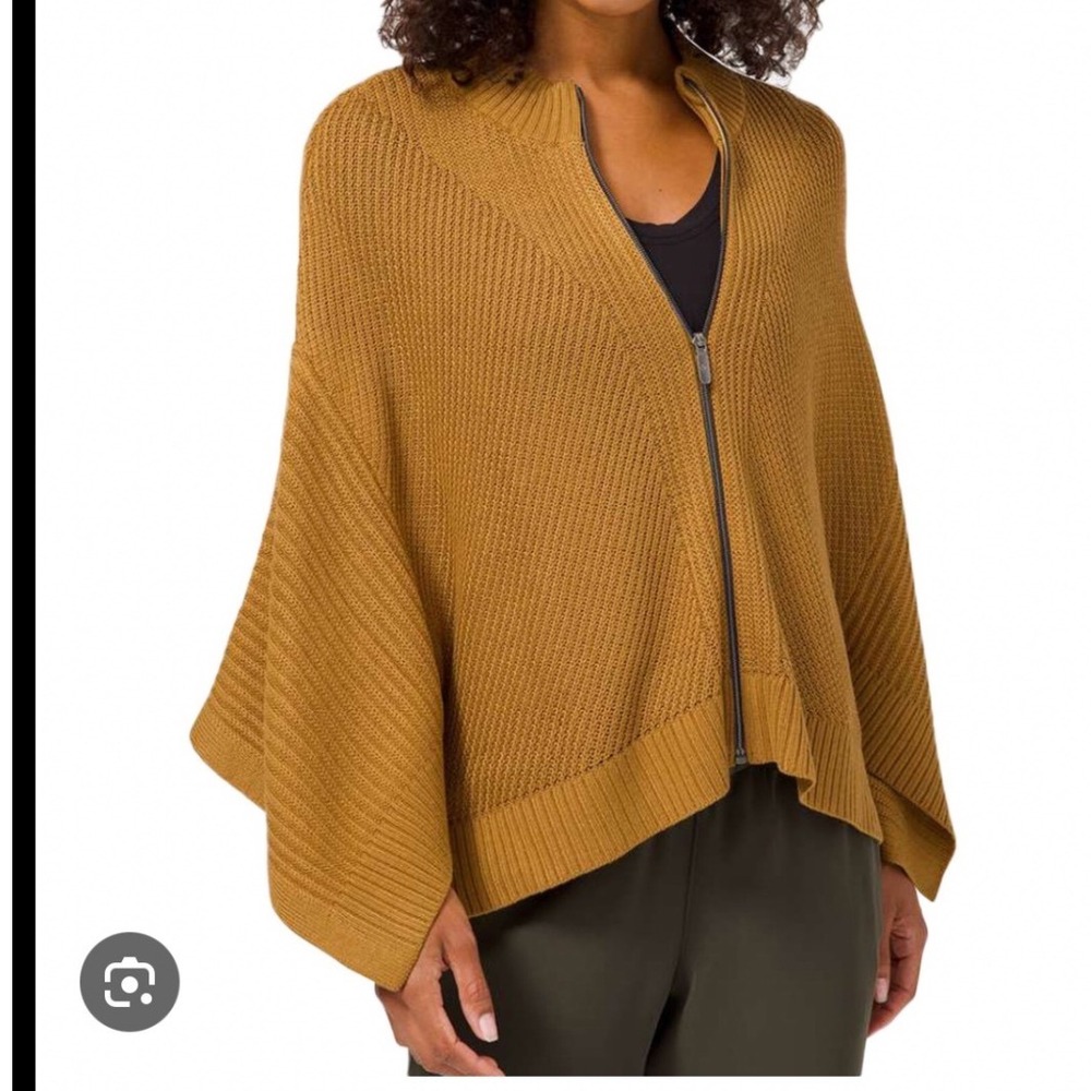 Lululemon Softer‎ Still Cashmere Blend Wrap Zip Sweater M/L athleisure layered